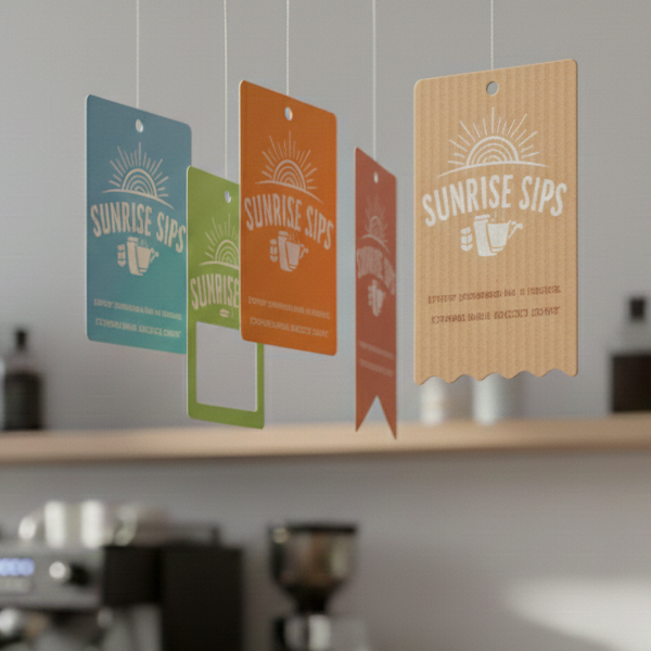 Custom printed dangler for retail display branding