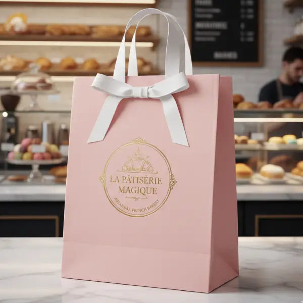 Kraft paper carry bags with custom logo printing sample